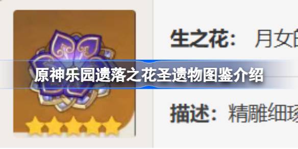 原神乐园遗落之花怎么样 原神乐园遗落之花圣遗物图鉴介绍
