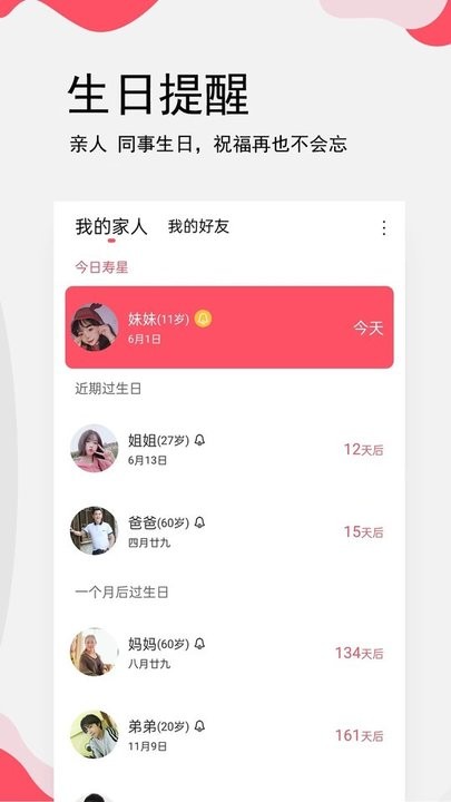 生日提醒管家app