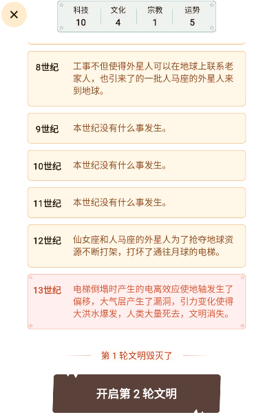文明模擬器小游戲