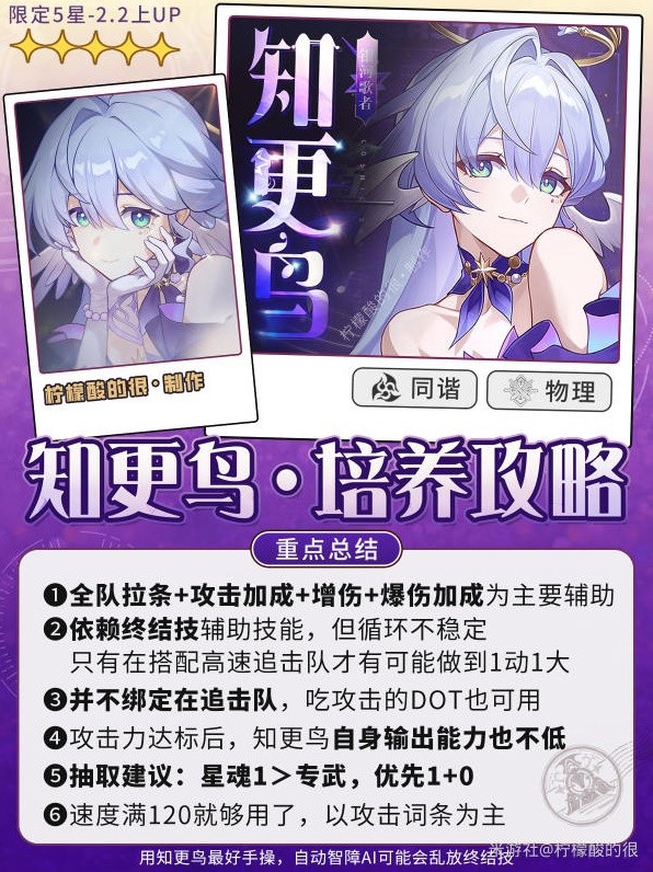 崩坏星穹铁道知更鸟装备及队伍搭配推荐